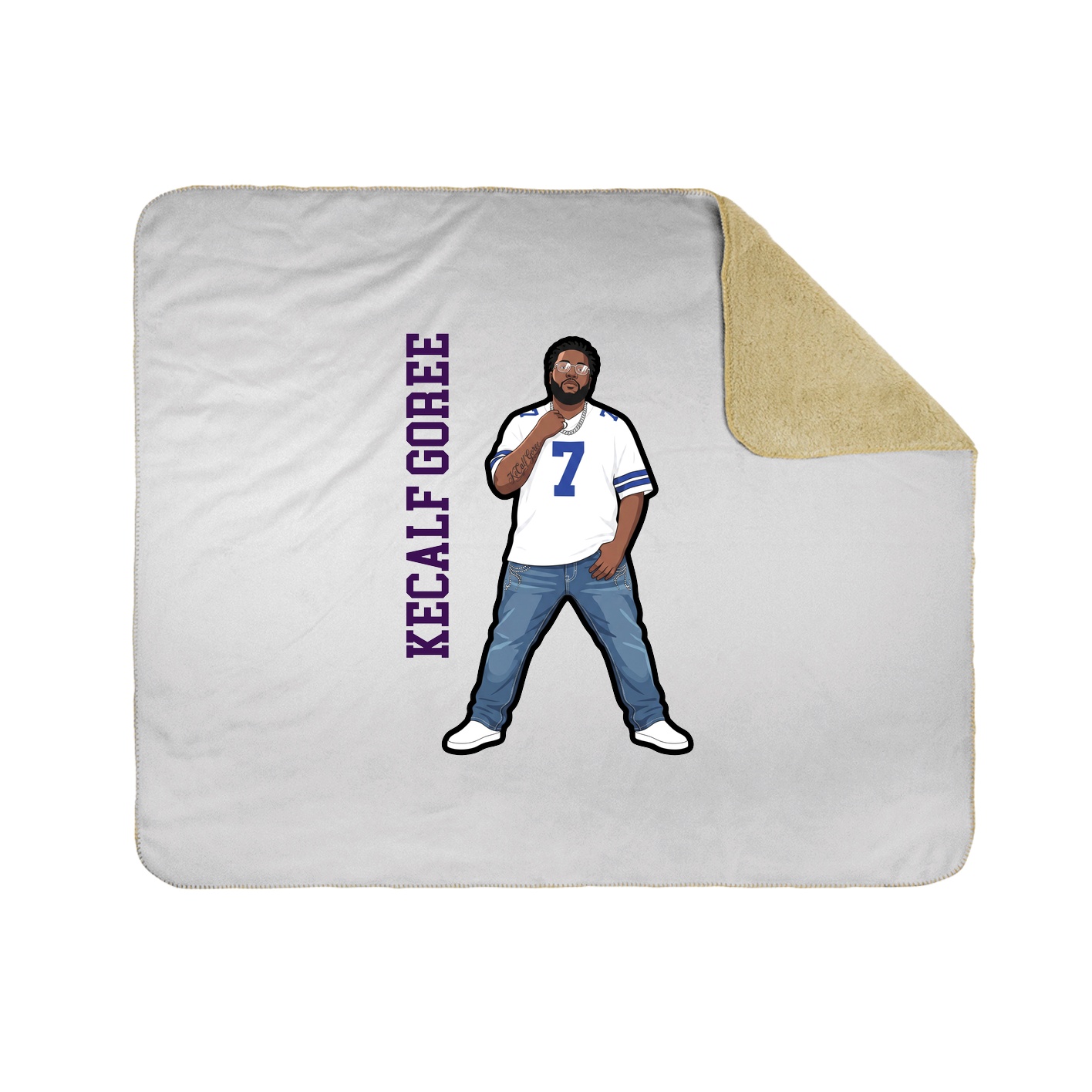 Throw Blanket — Name Vertical in White