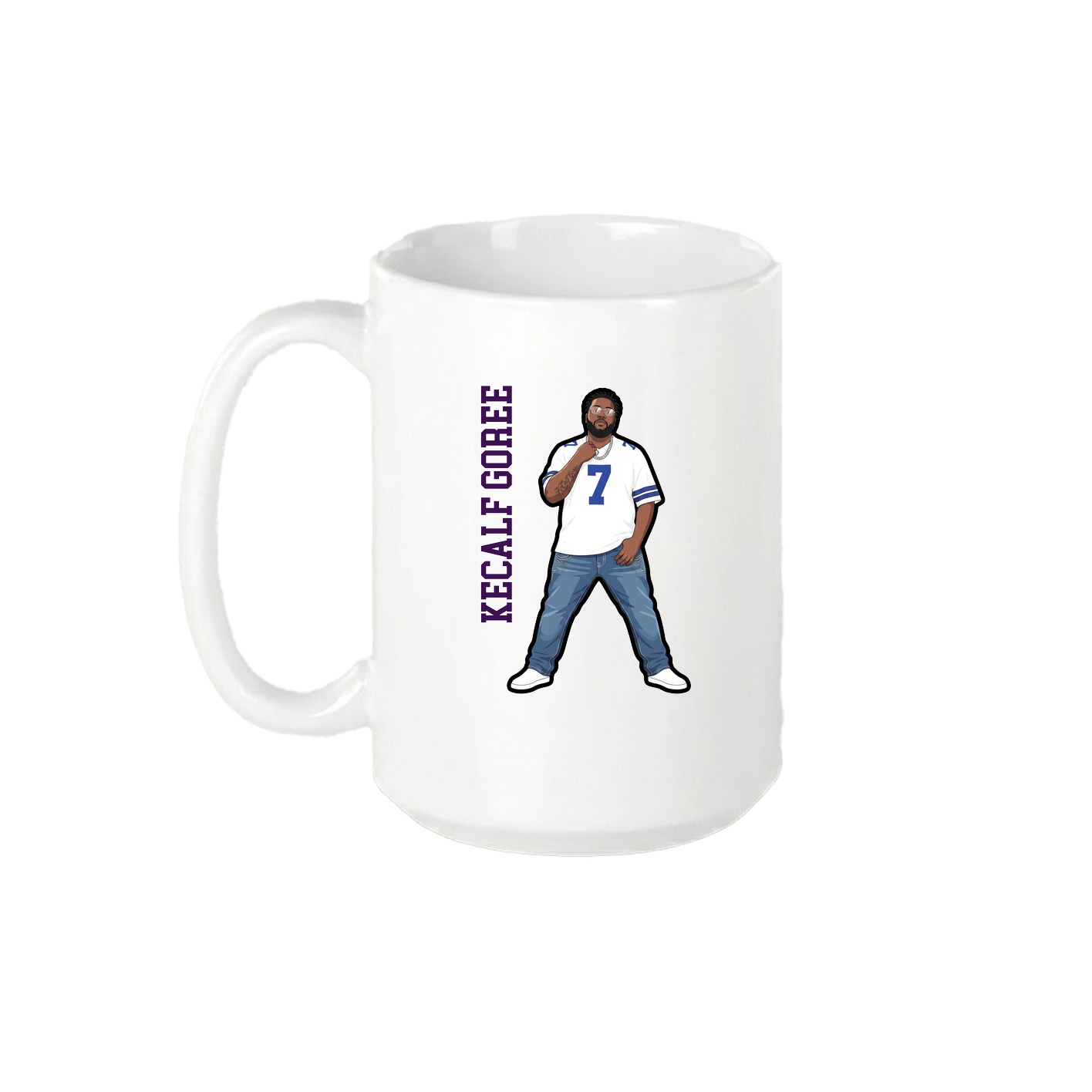 15oz Coffee Mug — Name Vertical in White