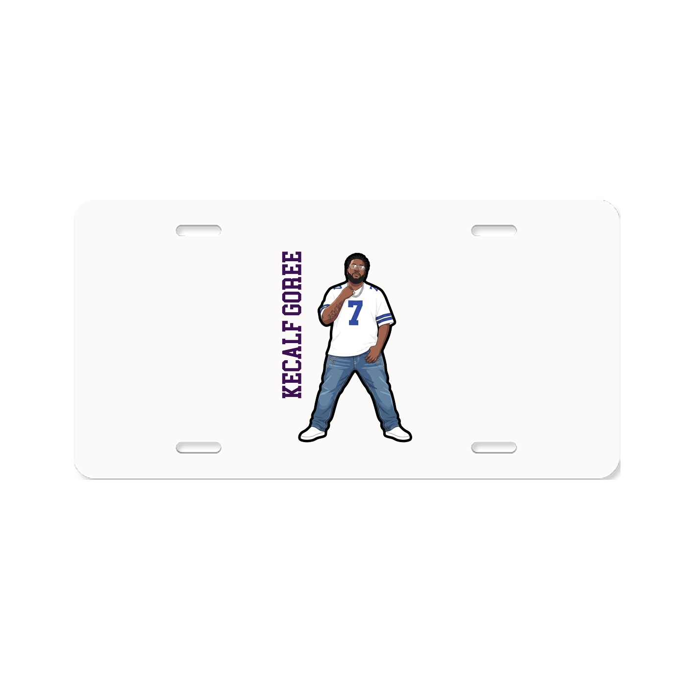 License Plate — Name Vertical in Classic