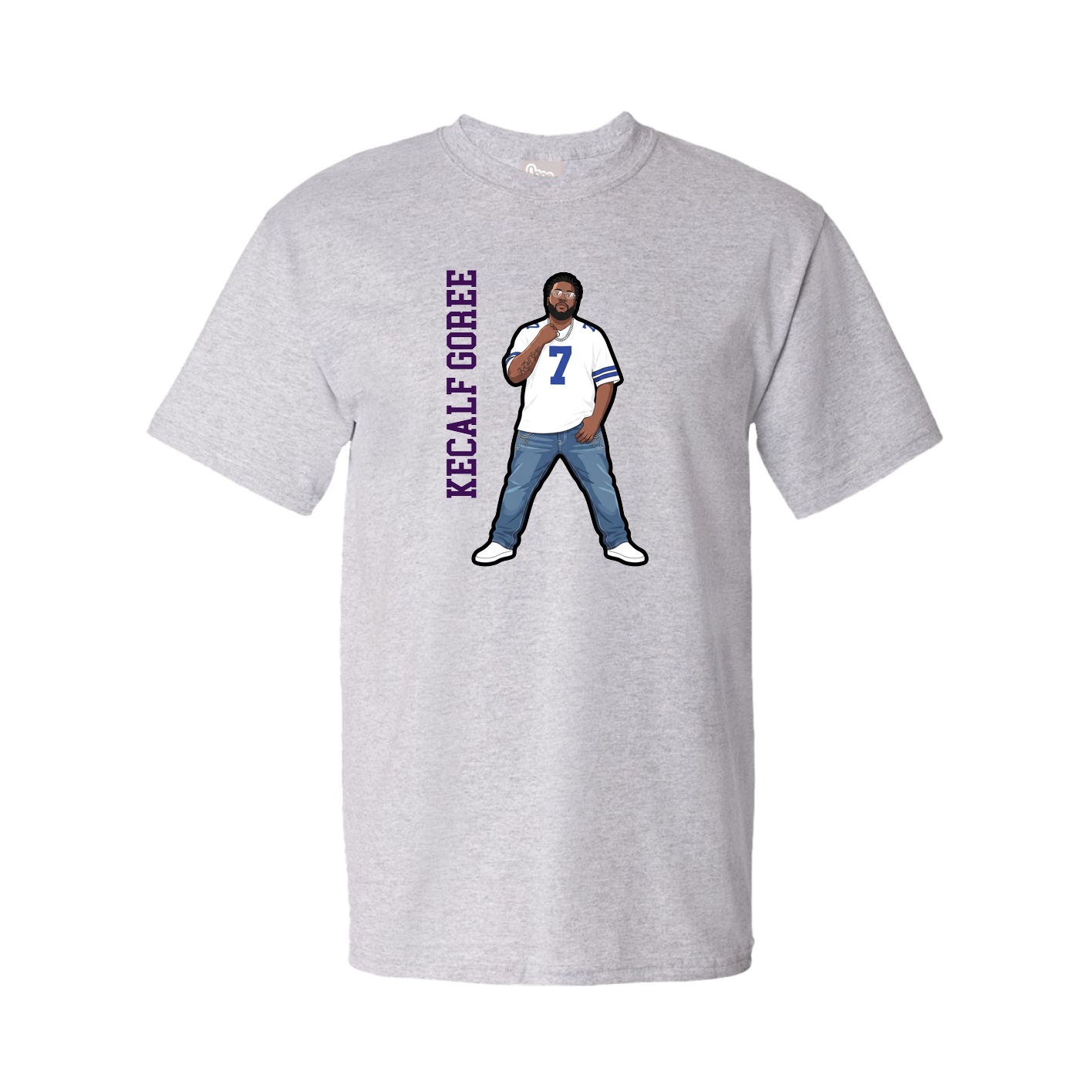 Tee — Name Vertical in Grey