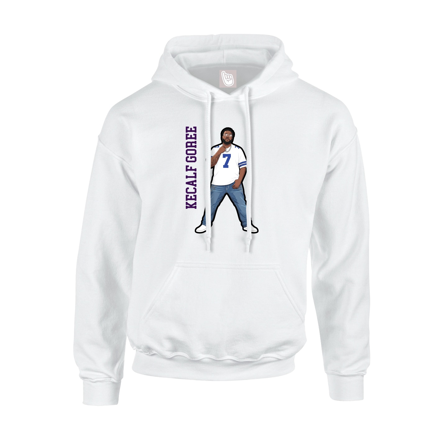 Hoodie — Name Vertical in White