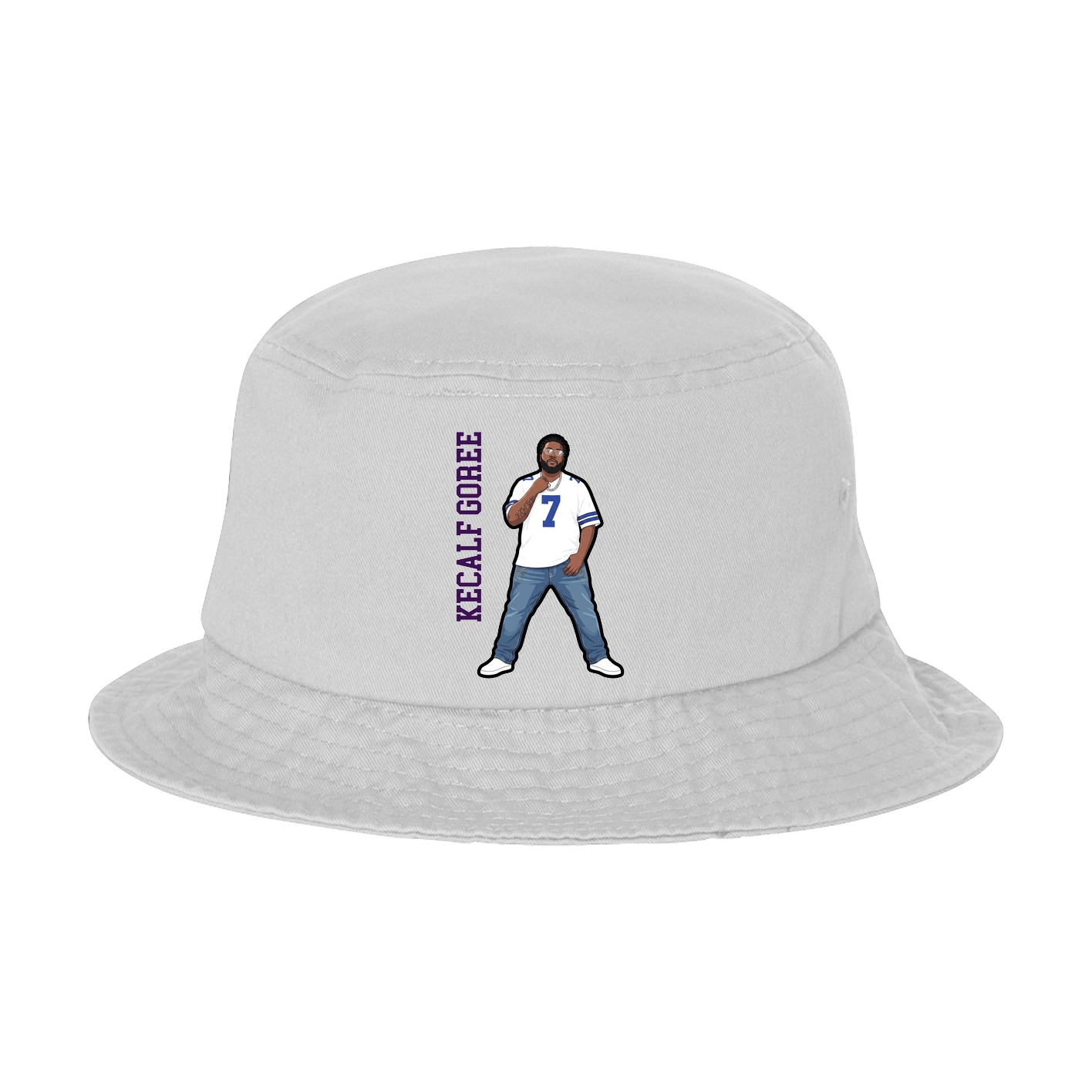 Bucket Cap — Name Vertical in White