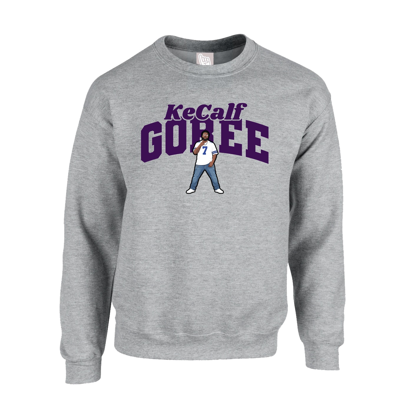 Fleece Crew — Signature Arch in Grey