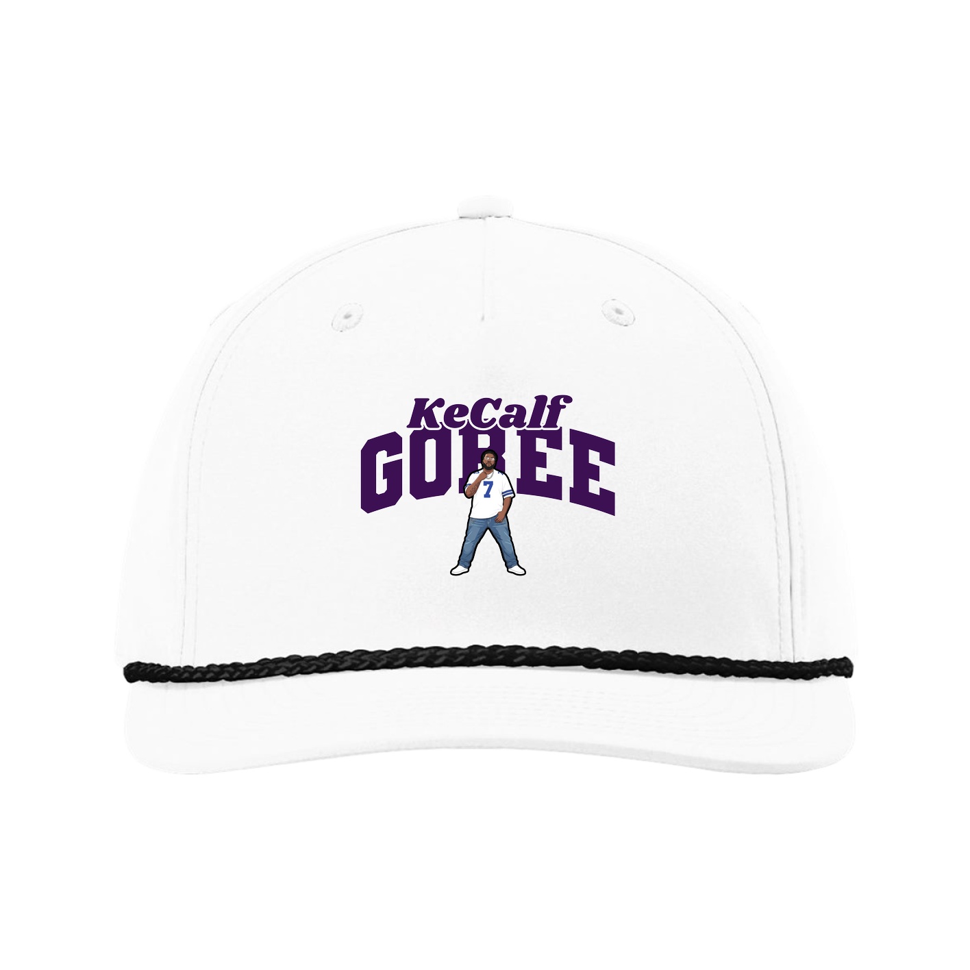 Five-Panel Classic Rope Cap — Signature Arch in White