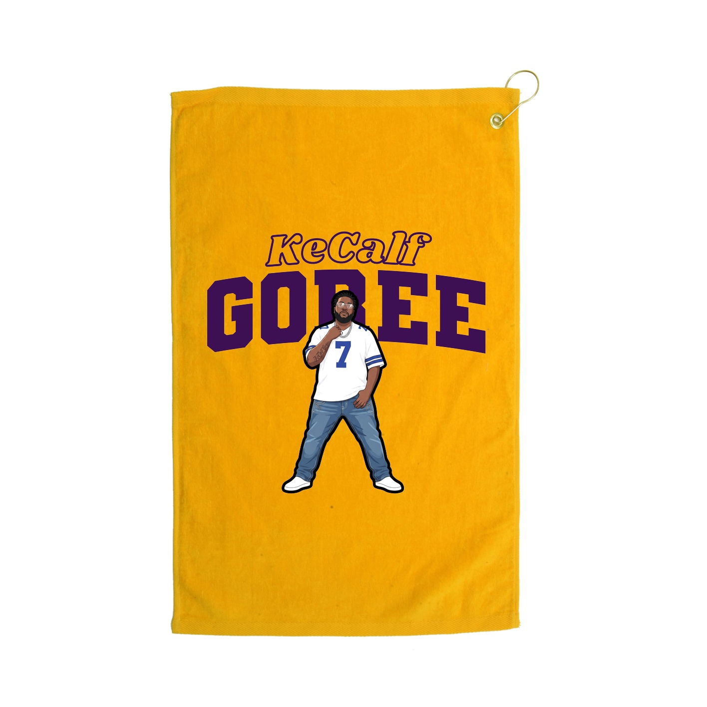 Golf Towel — Name Arch in Gold
