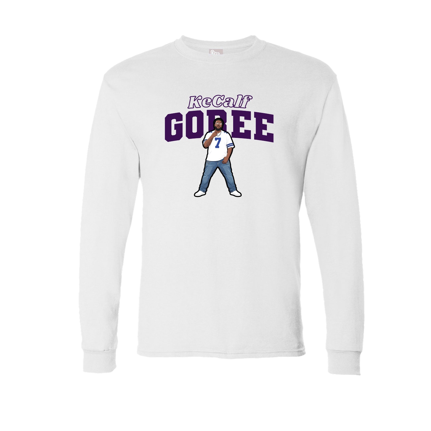 Long Sleeve Tee — Name Arch in White