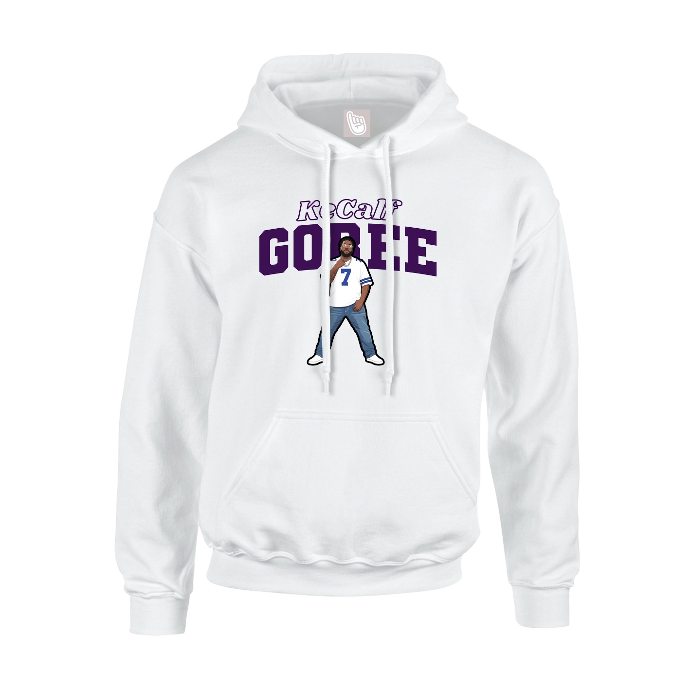 Youth Hoodie — Name Arch in White