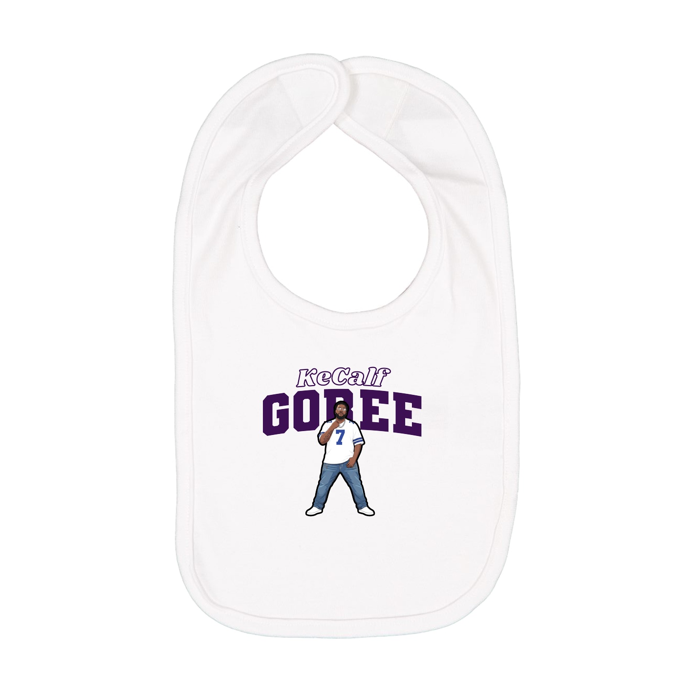 Infant Bib — Name Arch in White