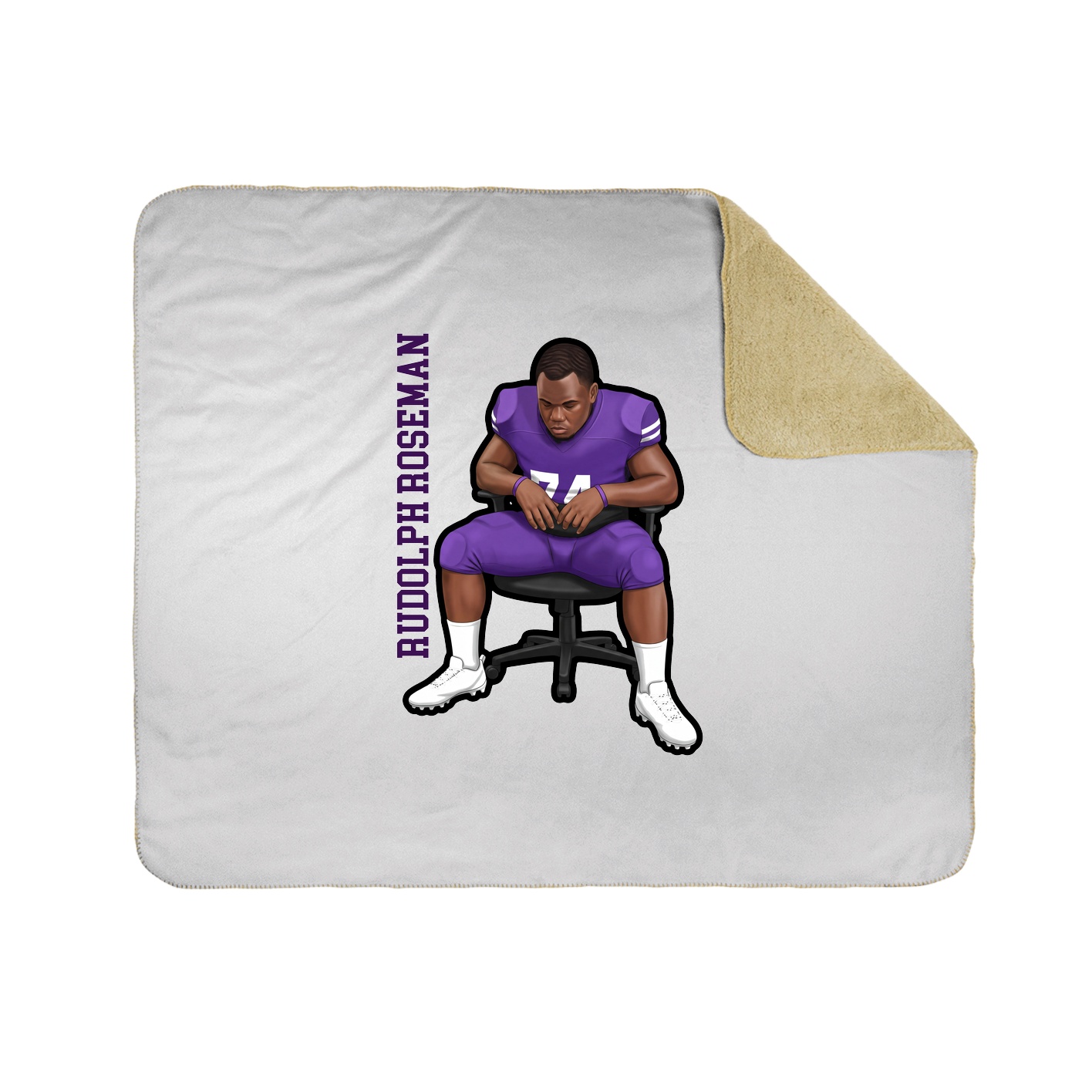 Throw Blanket — Name Vertical in White
