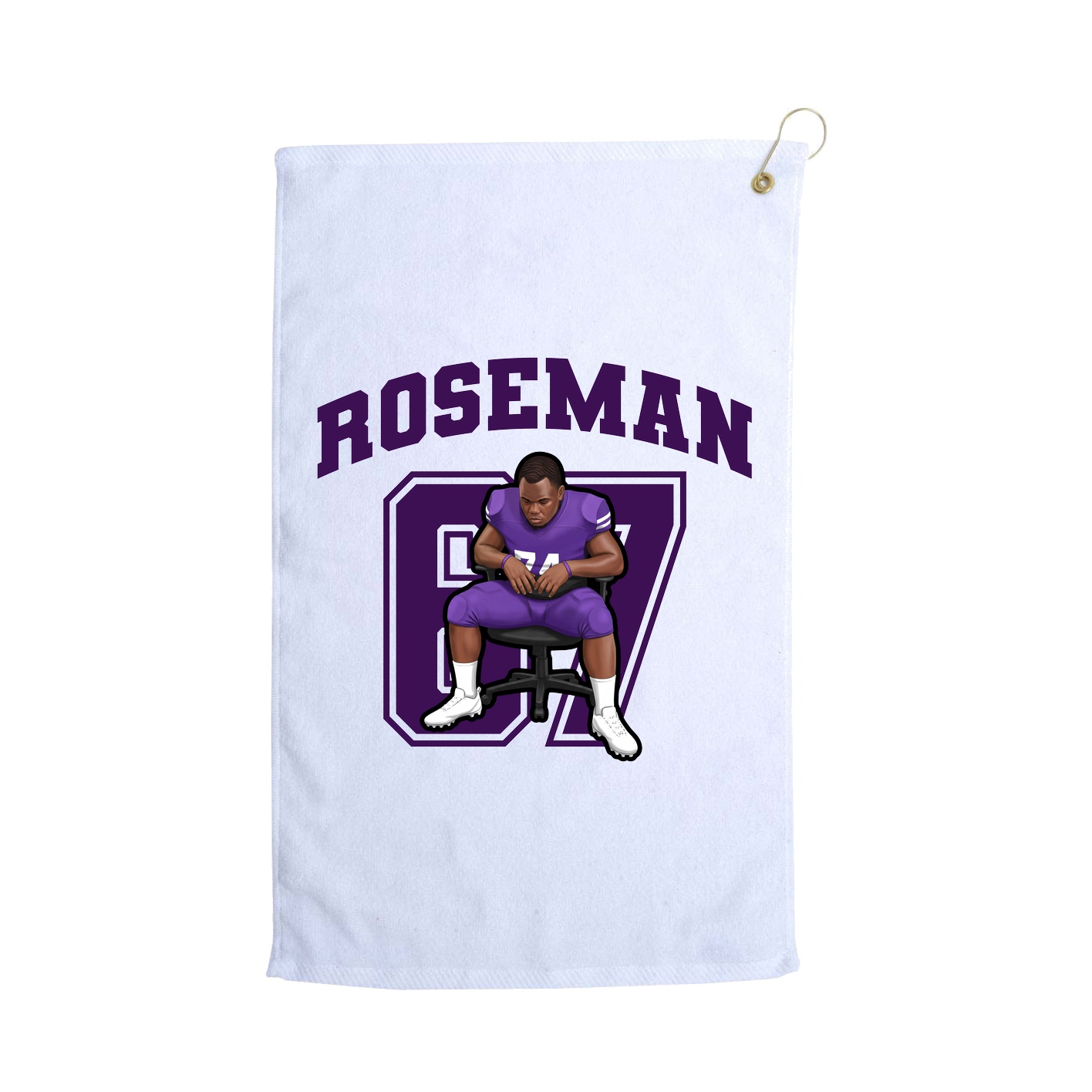 Golf Towel — Number in White