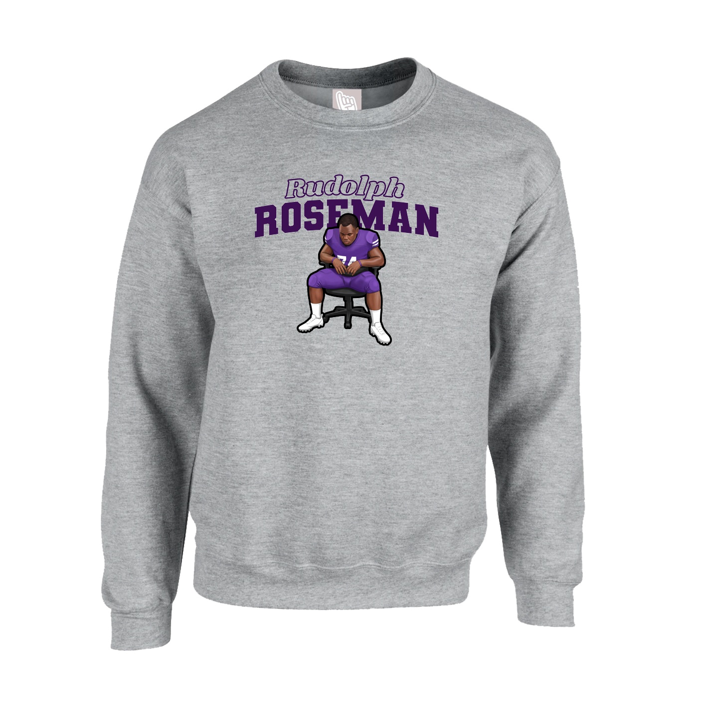 Fleece Crew — Name Arch in Grey