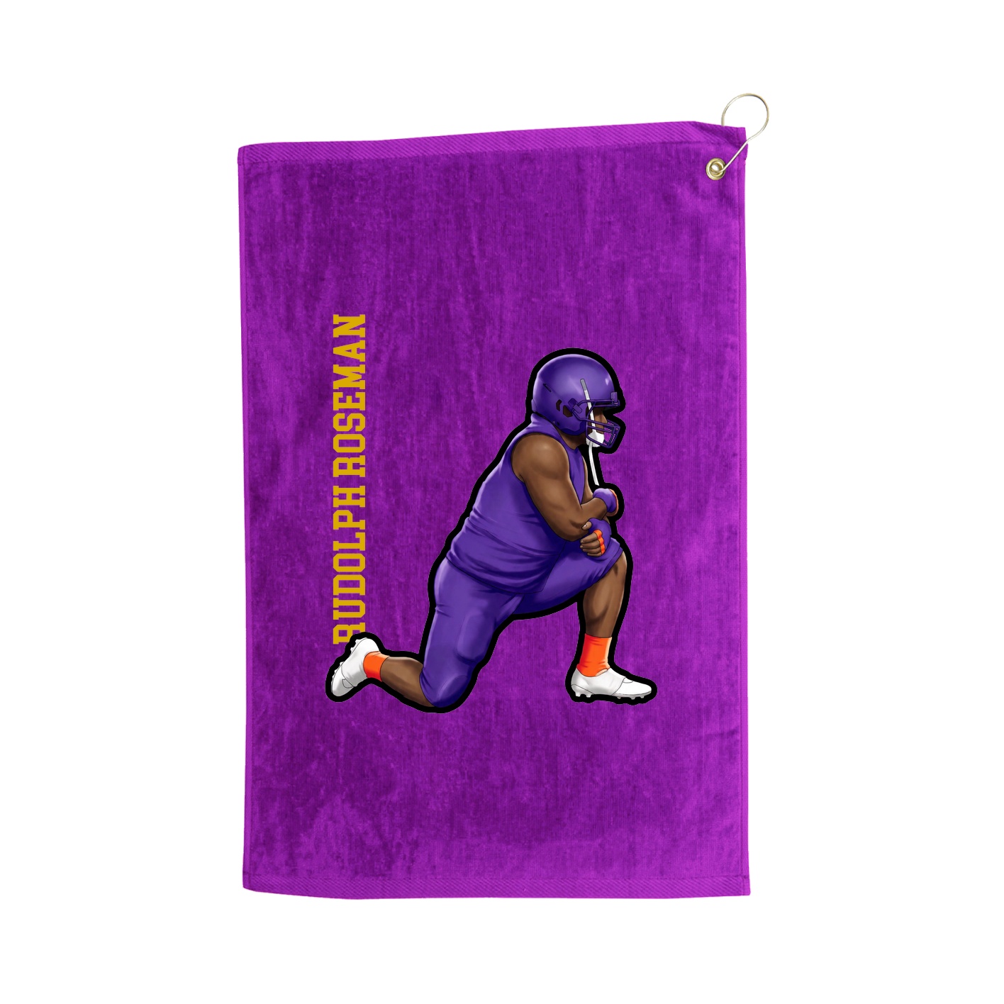 Golf Towel — Name Vertical in Purple