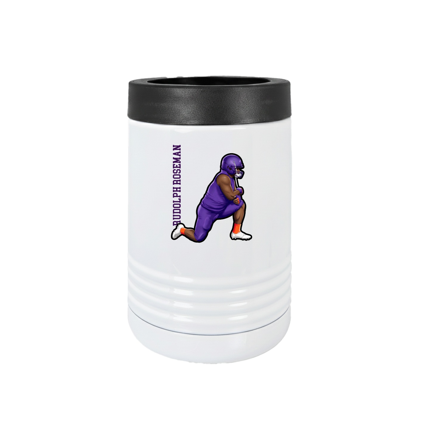 Beverage Holder — Name Vertical in White