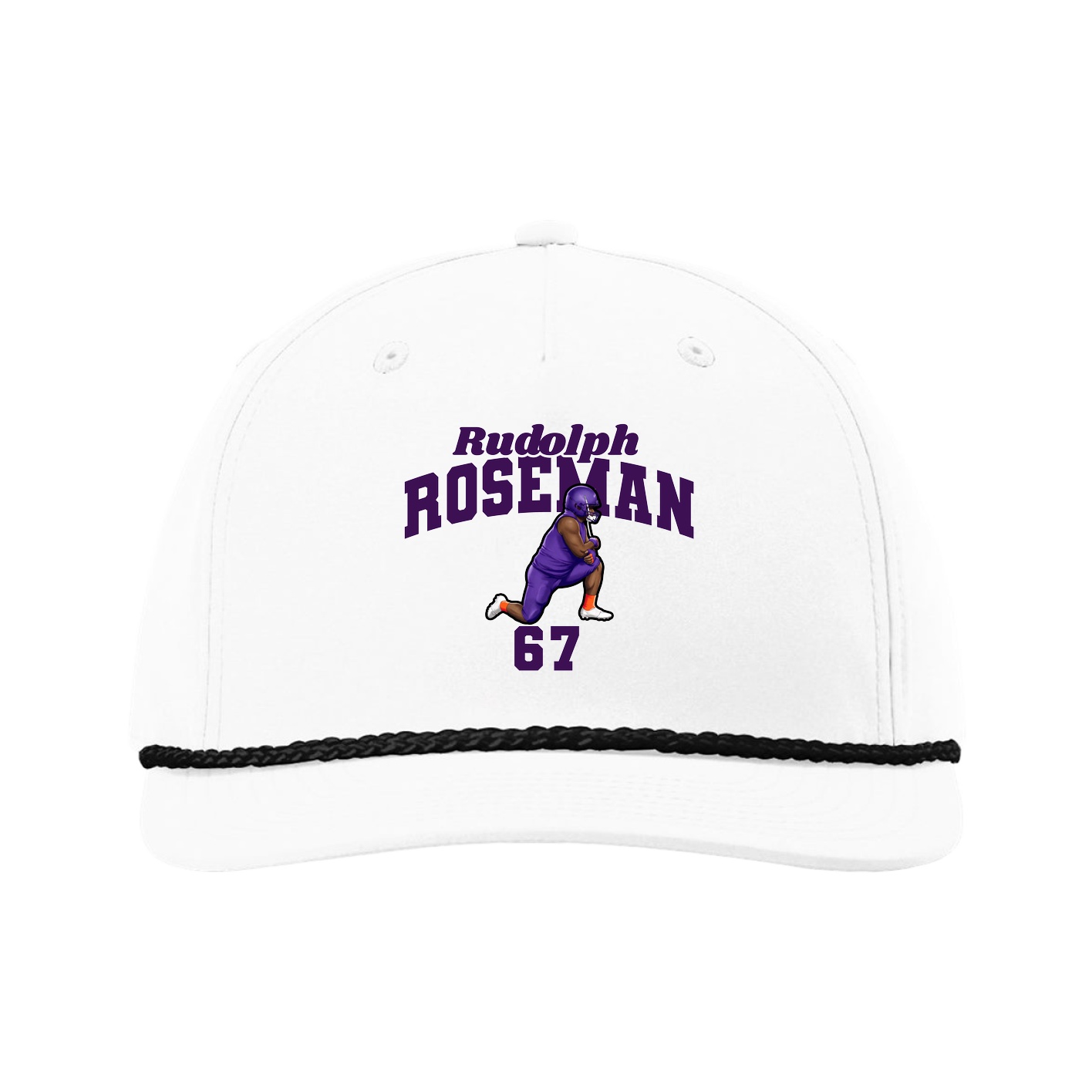 Five-Panel Classic Rope Cap — Signature Arch in White