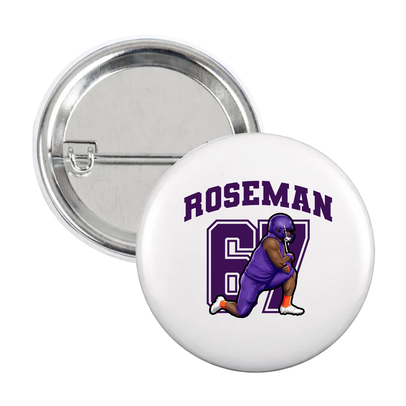 Game Day Button — Number in White