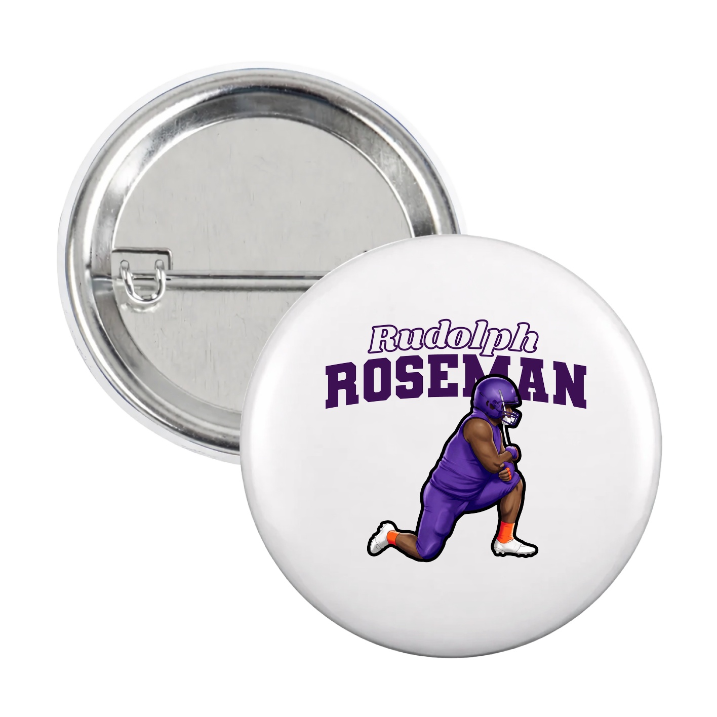 Game Day Button — Name Arch in White