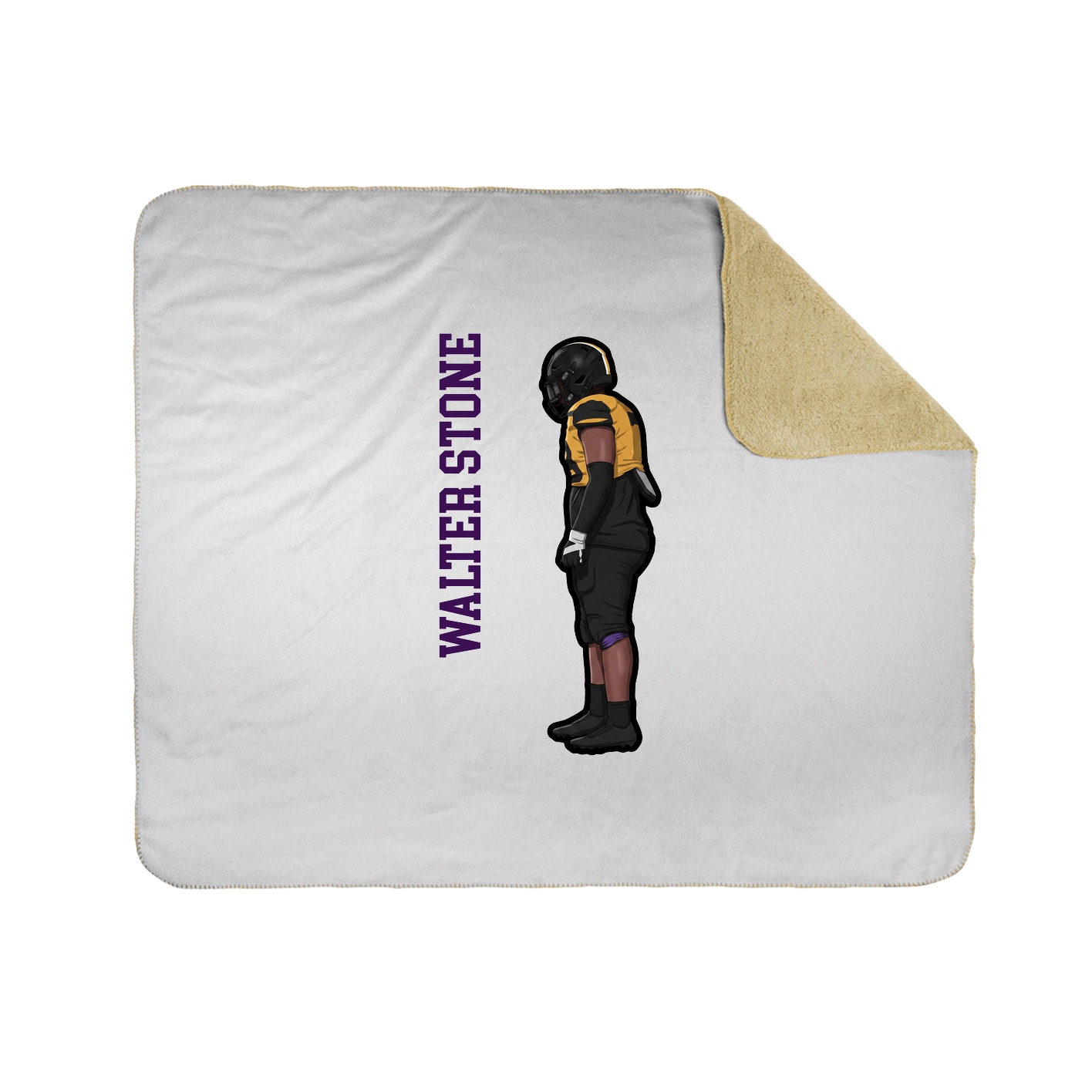Throw Blanket — Name Vertical in White