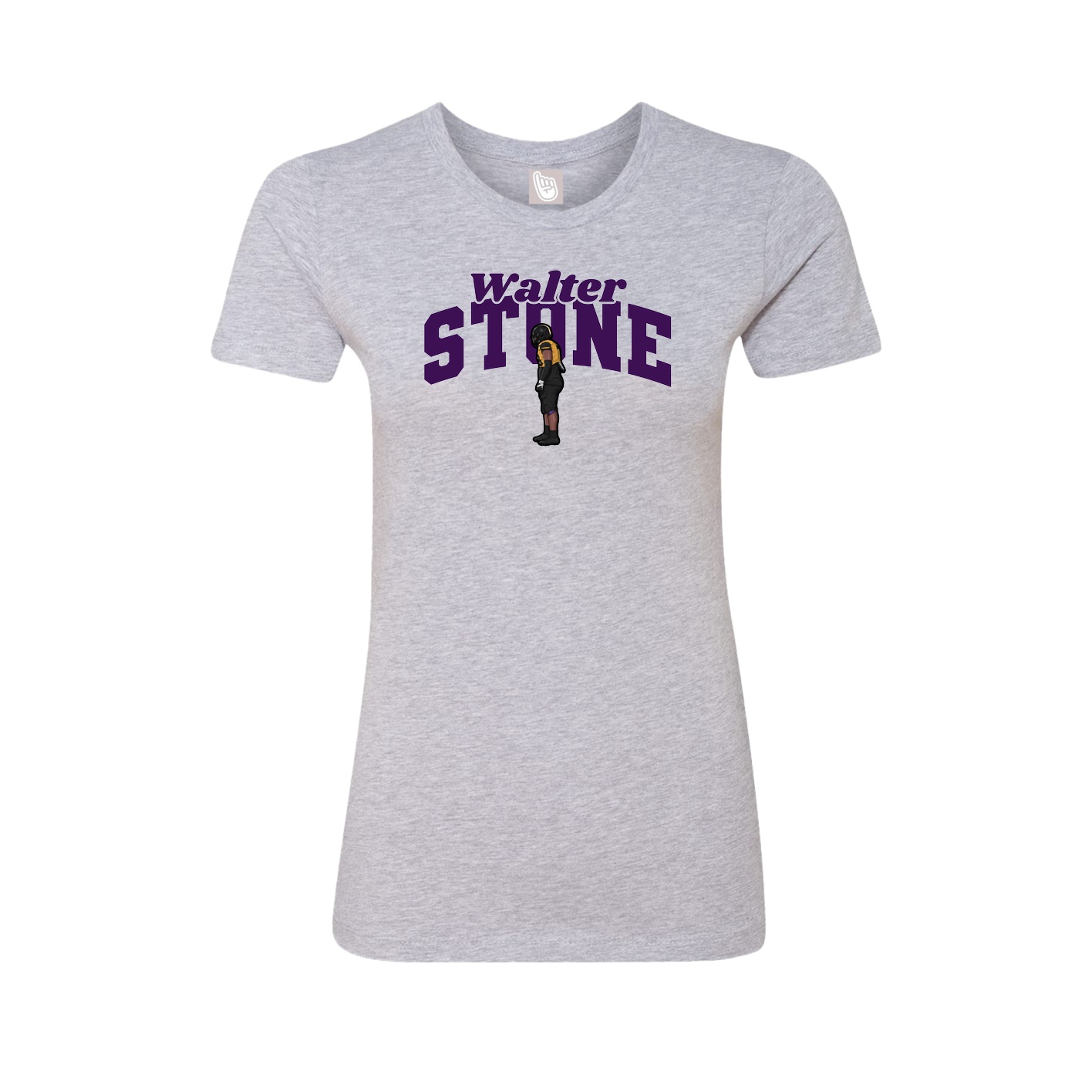 Fitted Women's Tee — Signature Arch in Grey