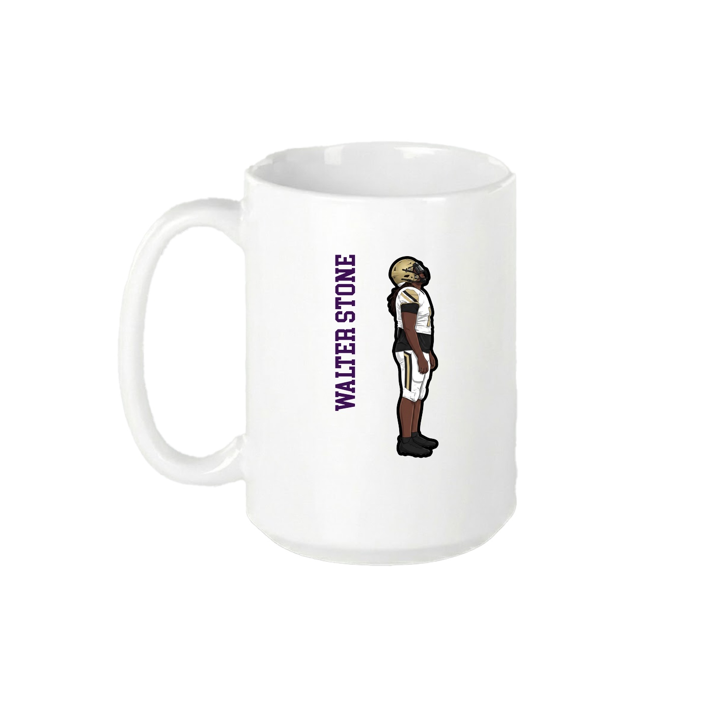 15oz Coffee Mug — Name Vertical in White