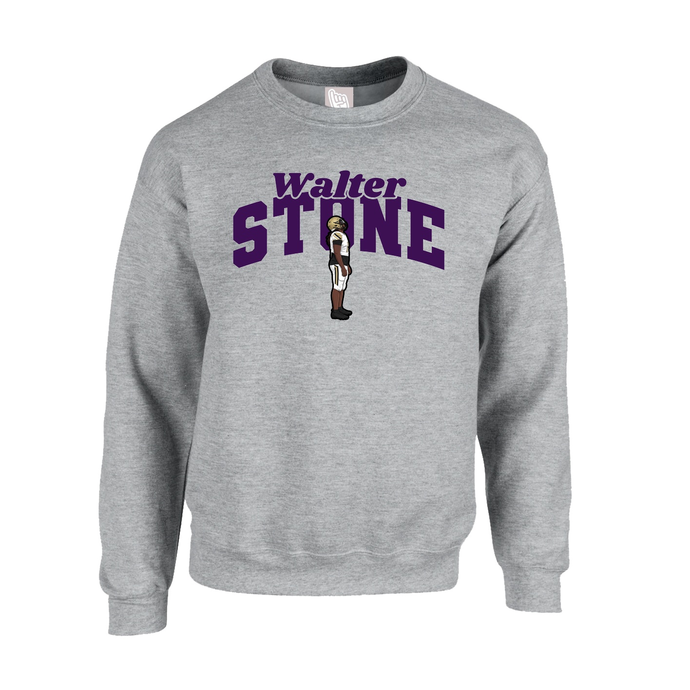 Fleece Crew — Signature Arch in Grey