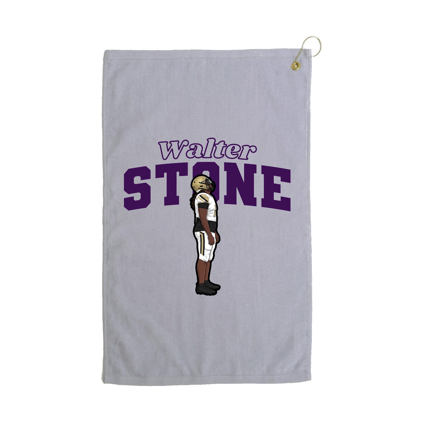 Golf Towel — Name Arch in Grey