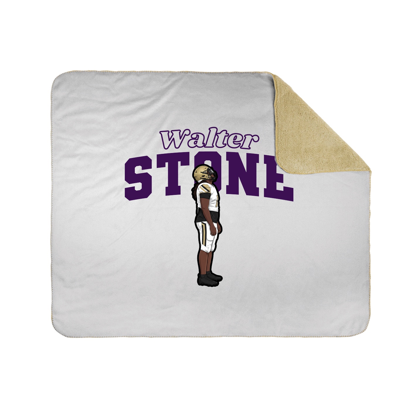 Throw Blanket — Name Arch in White