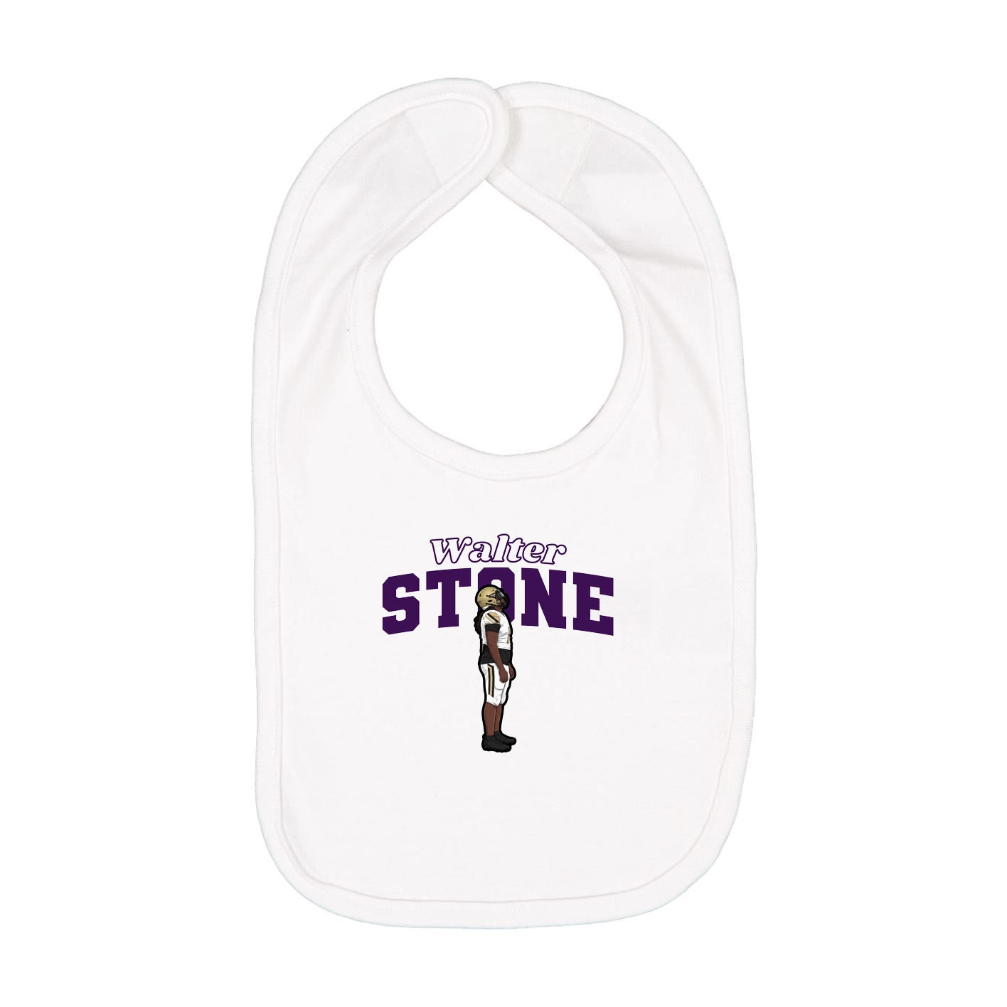 Infant Bib — Name Arch in White