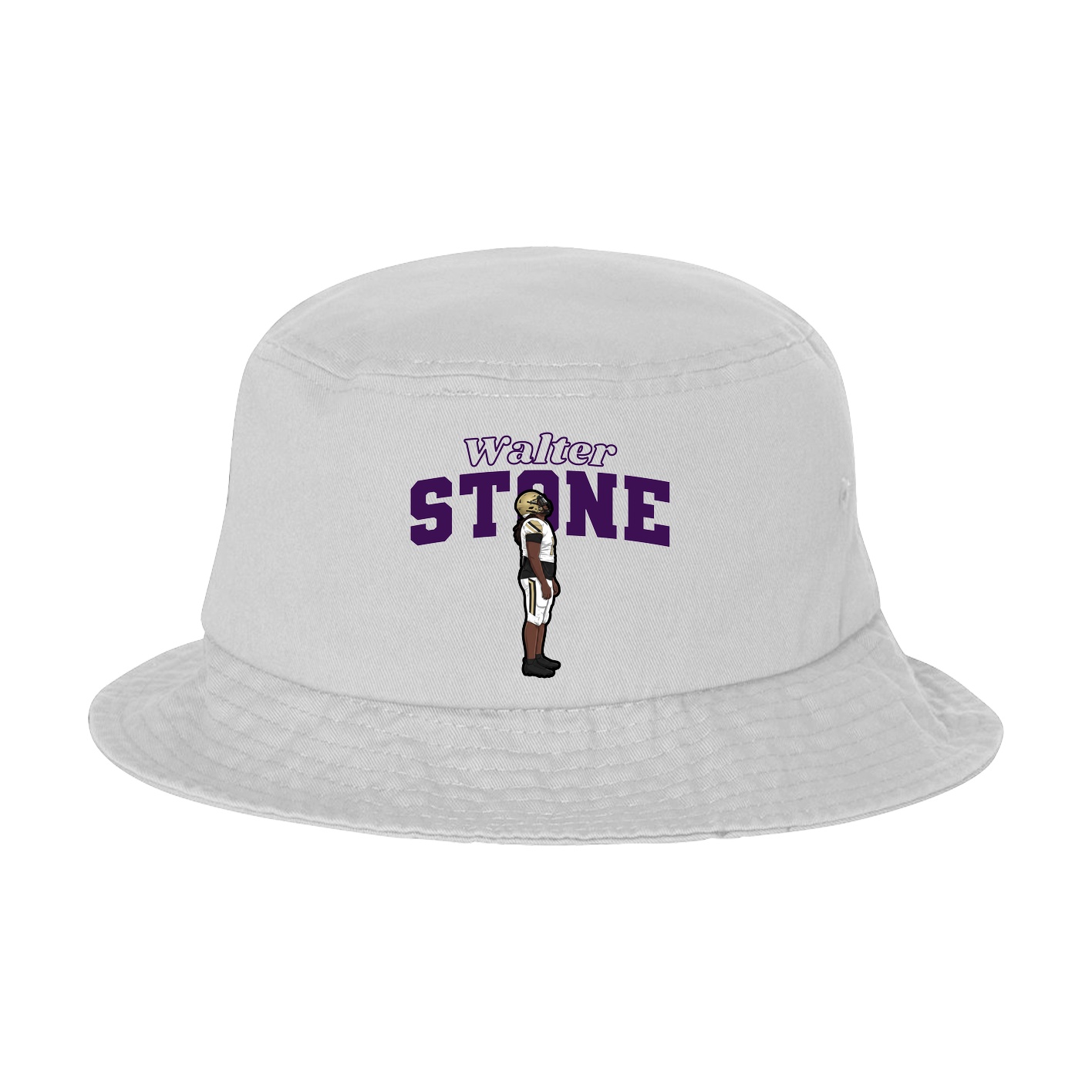 Bucket Cap — Name Arch in White