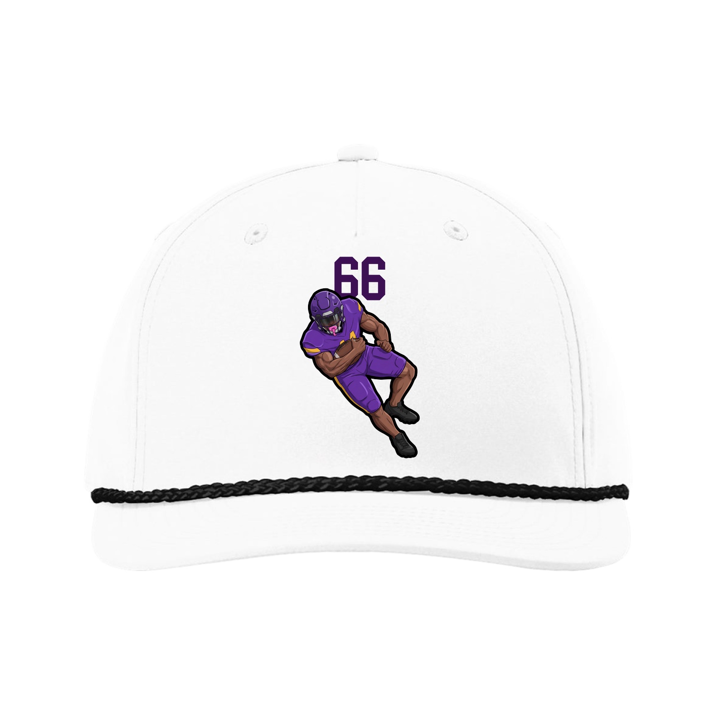 Five-Panel Classic Rope Cap — Number Top in White