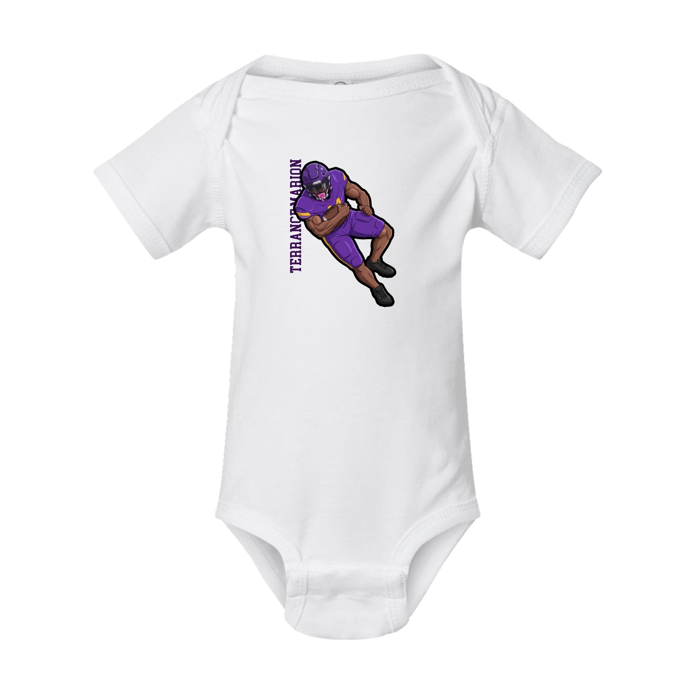Baby Onesie — Name Vertical in White