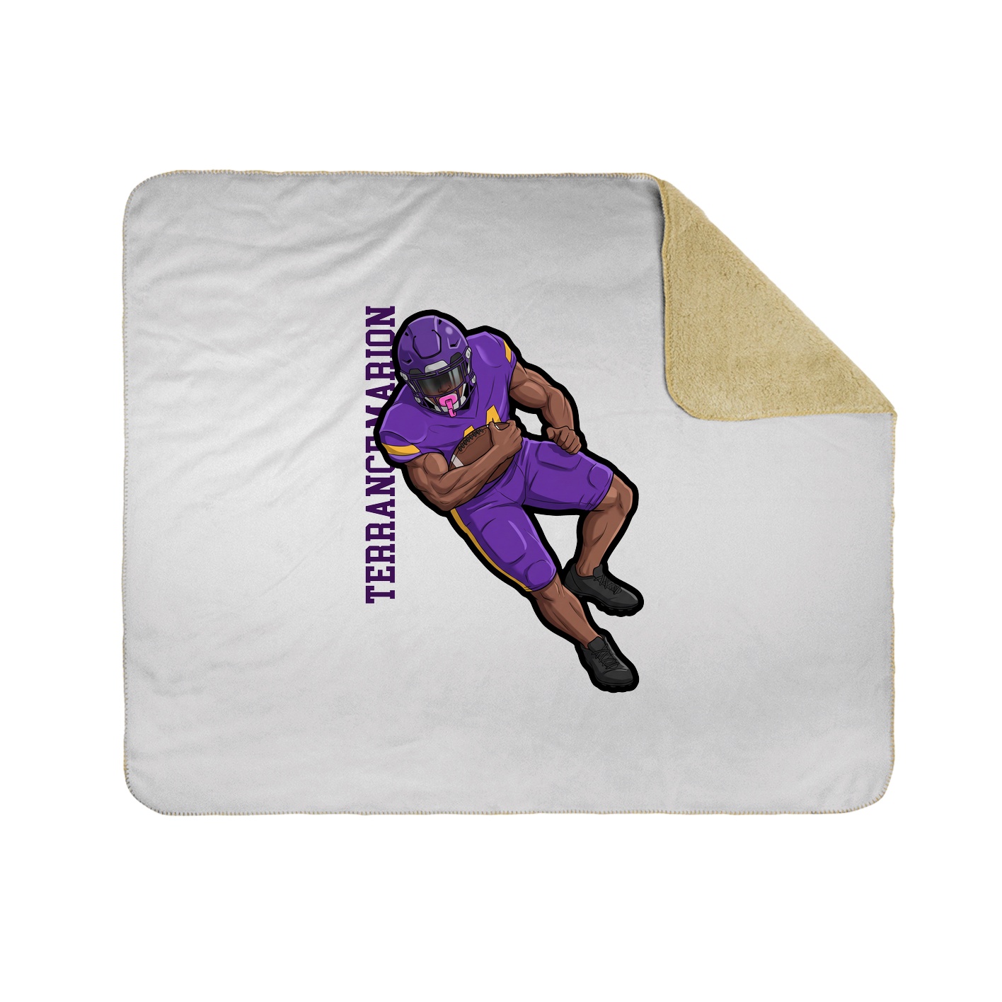 Throw Blanket — Name Vertical in White