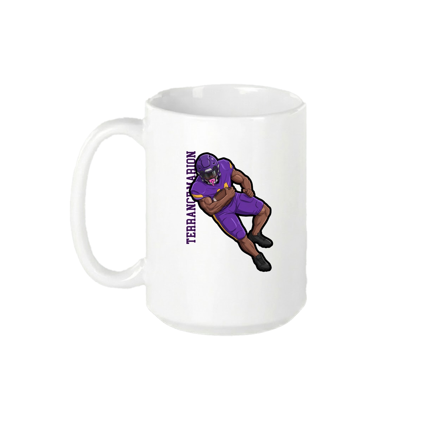 15oz Coffee Mug — Name Vertical in White