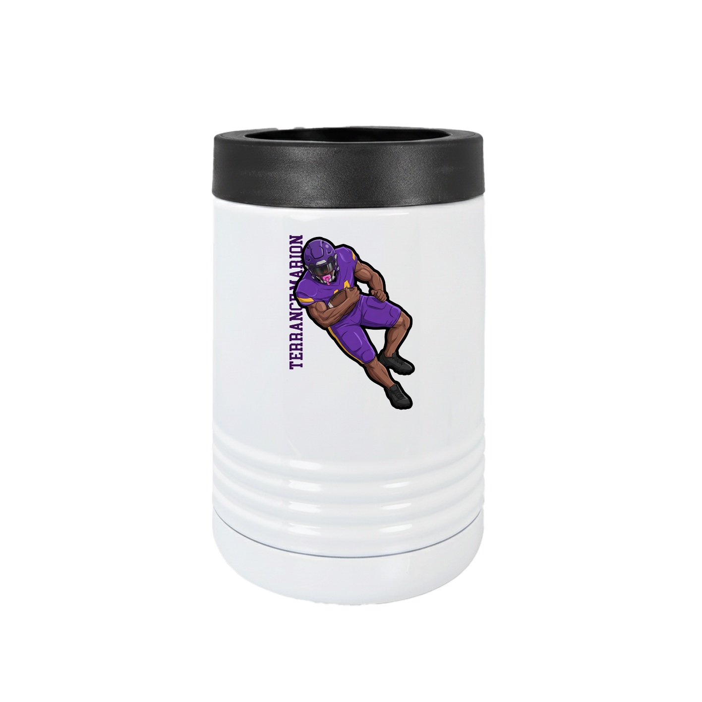 Beverage Holder — Name Vertical in White