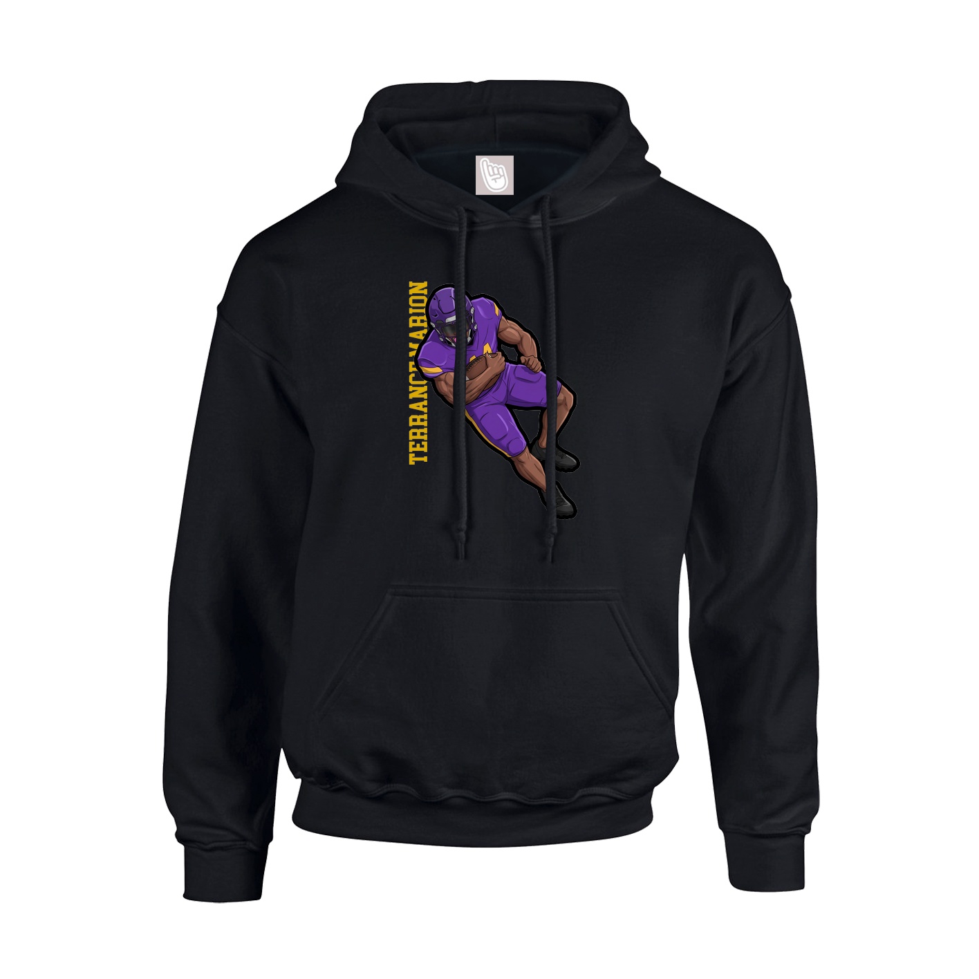 Youth Hoodie — Name Vertical in Black