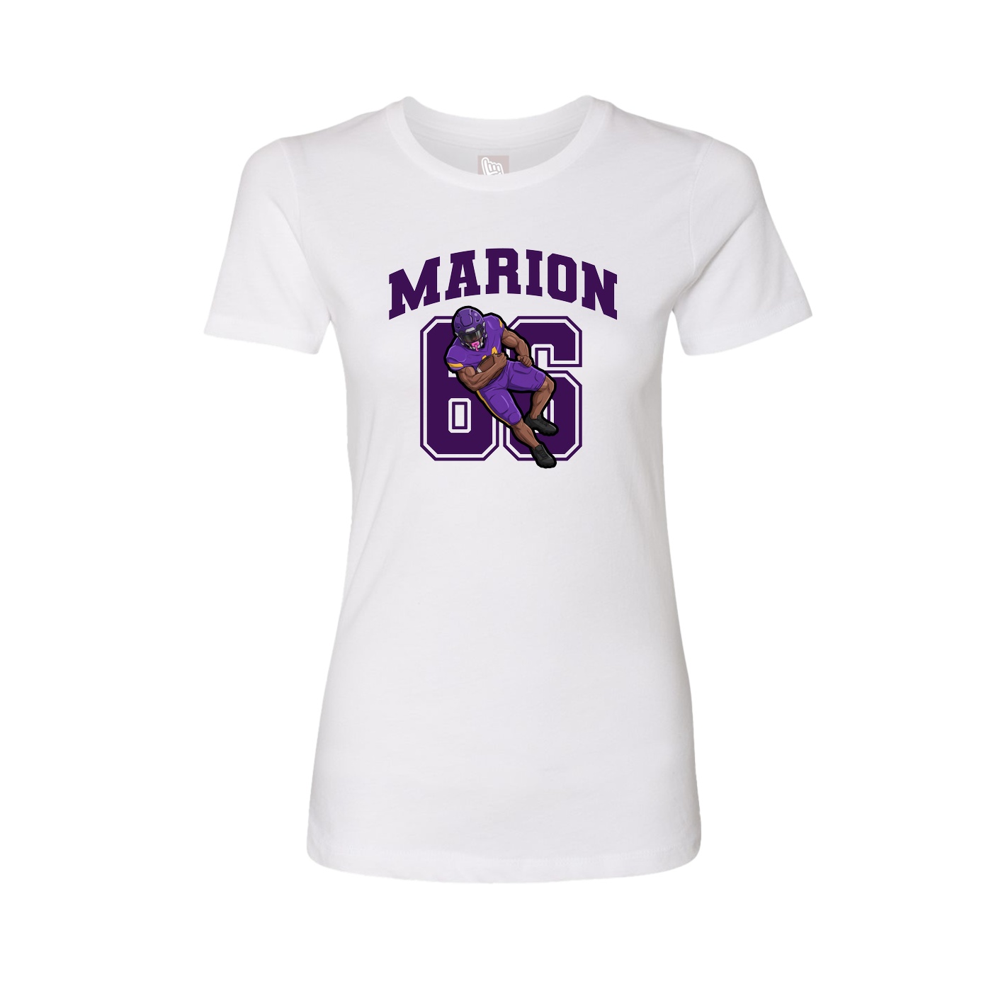 Fitted Women's Tee — Number in White