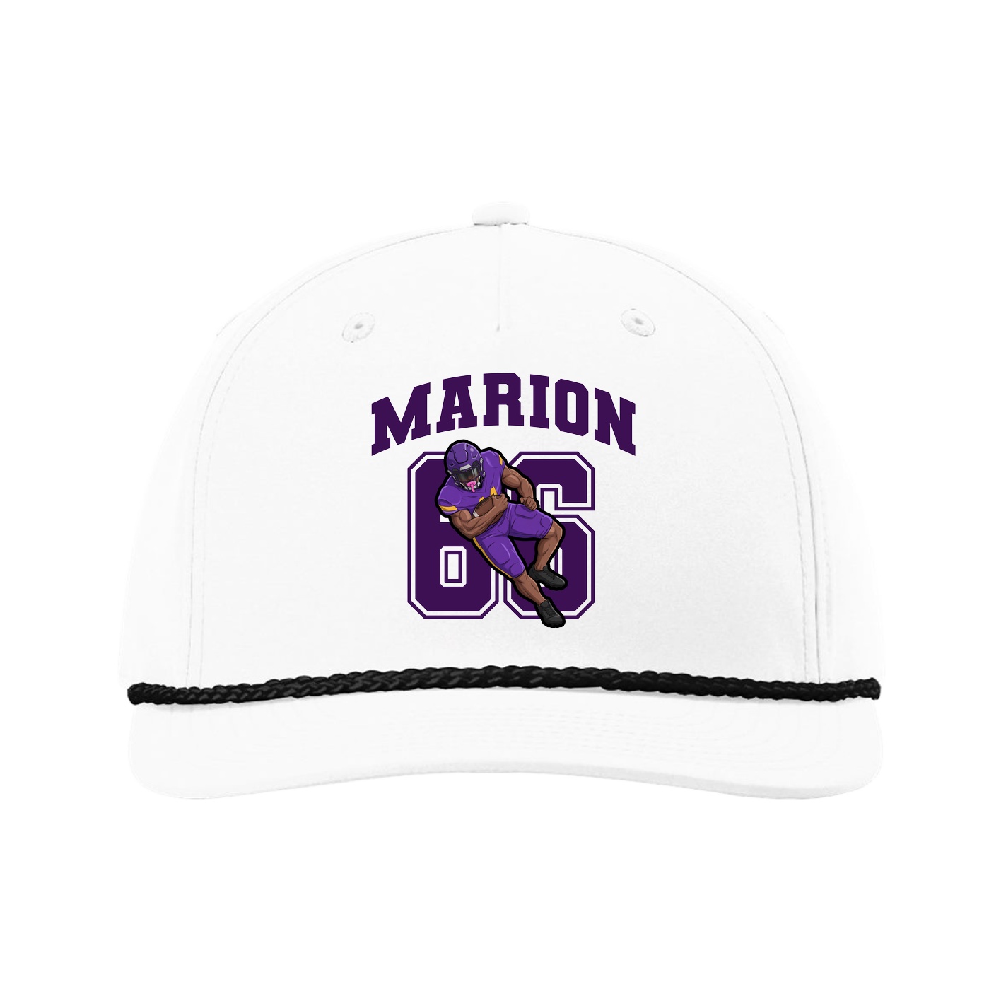 Five-Panel Classic Rope Cap — Number in White
