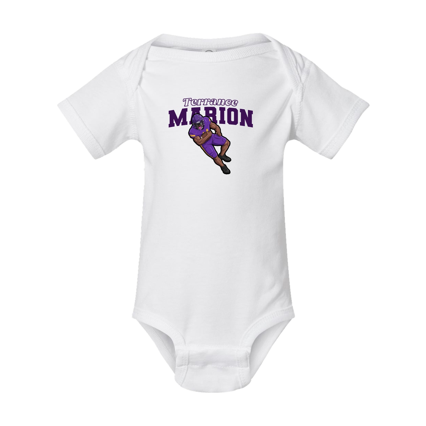 Baby Onesie — Name Arch in White