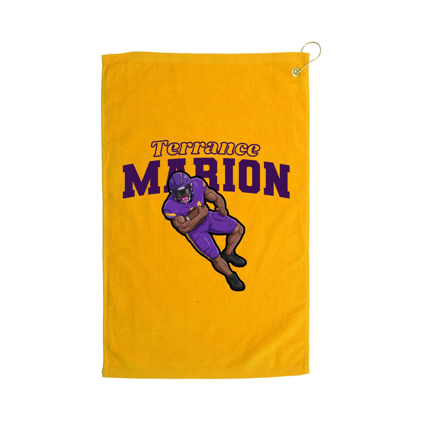 Golf Towel — Name Arch in Gold