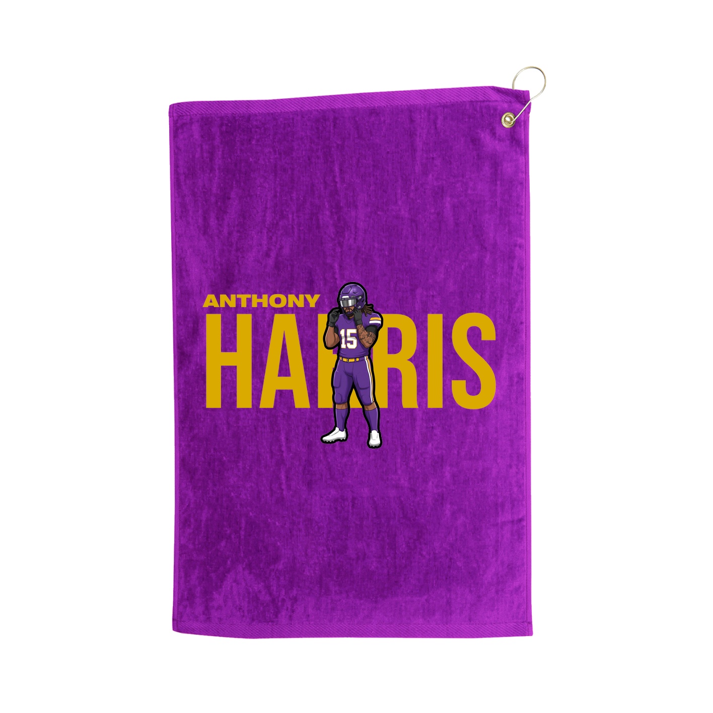 Golf Towel — Player Name in Purple