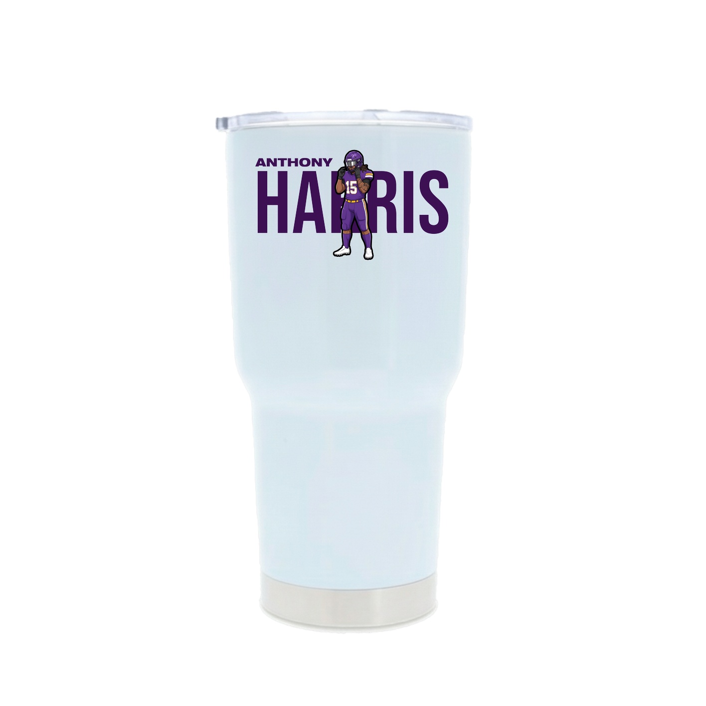30oz Stainless Steel Tumbler — Player Name in White
