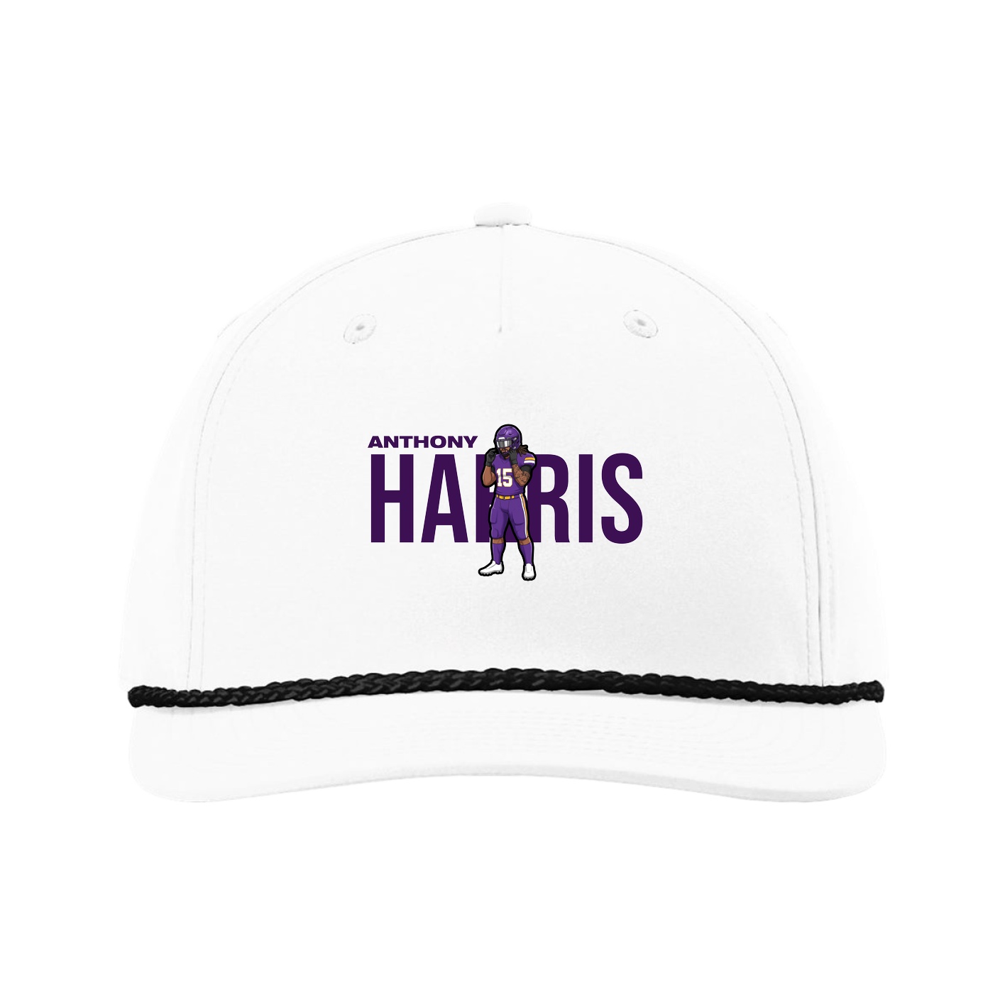 Five-Panel Classic Rope Cap — Player Name in White