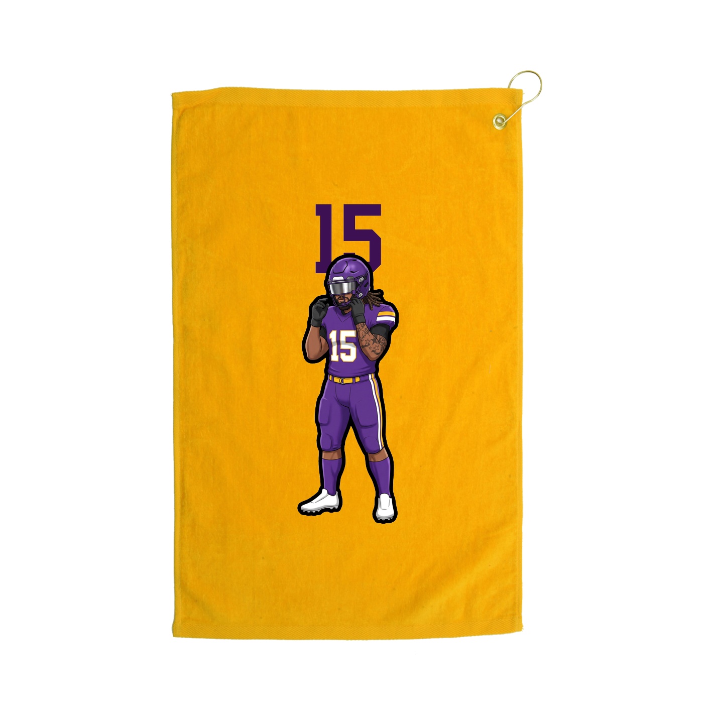 Golf Towel — Number Top in Gold