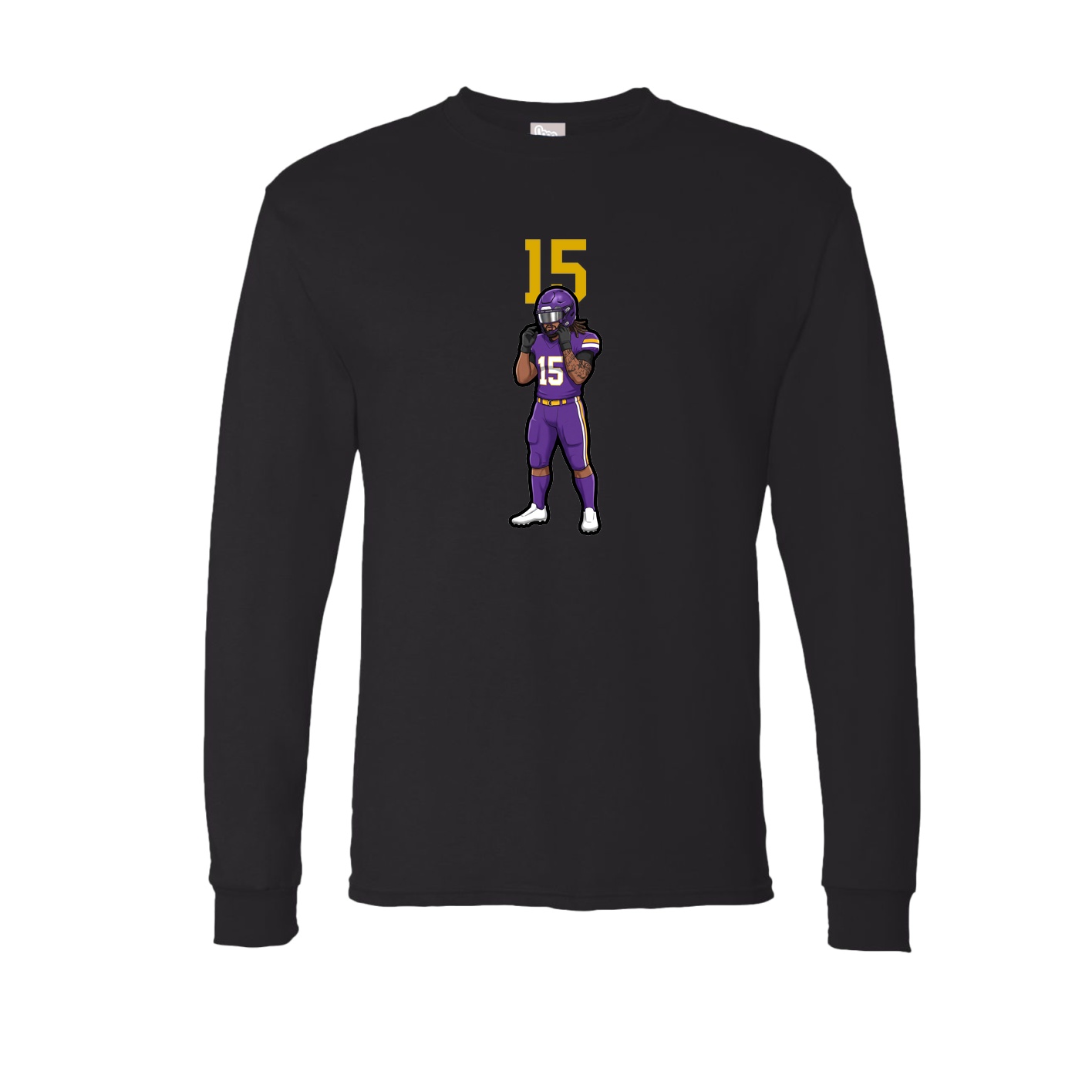 Long Sleeve Tee — Number Top in Black
