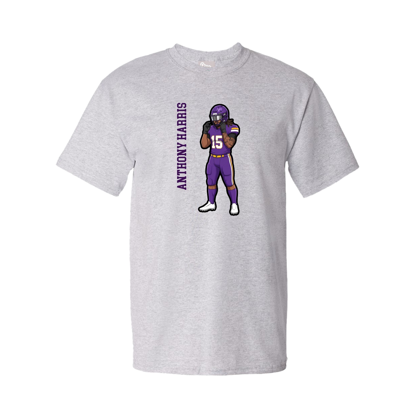 Youth Tee — Name Vertical in Grey
