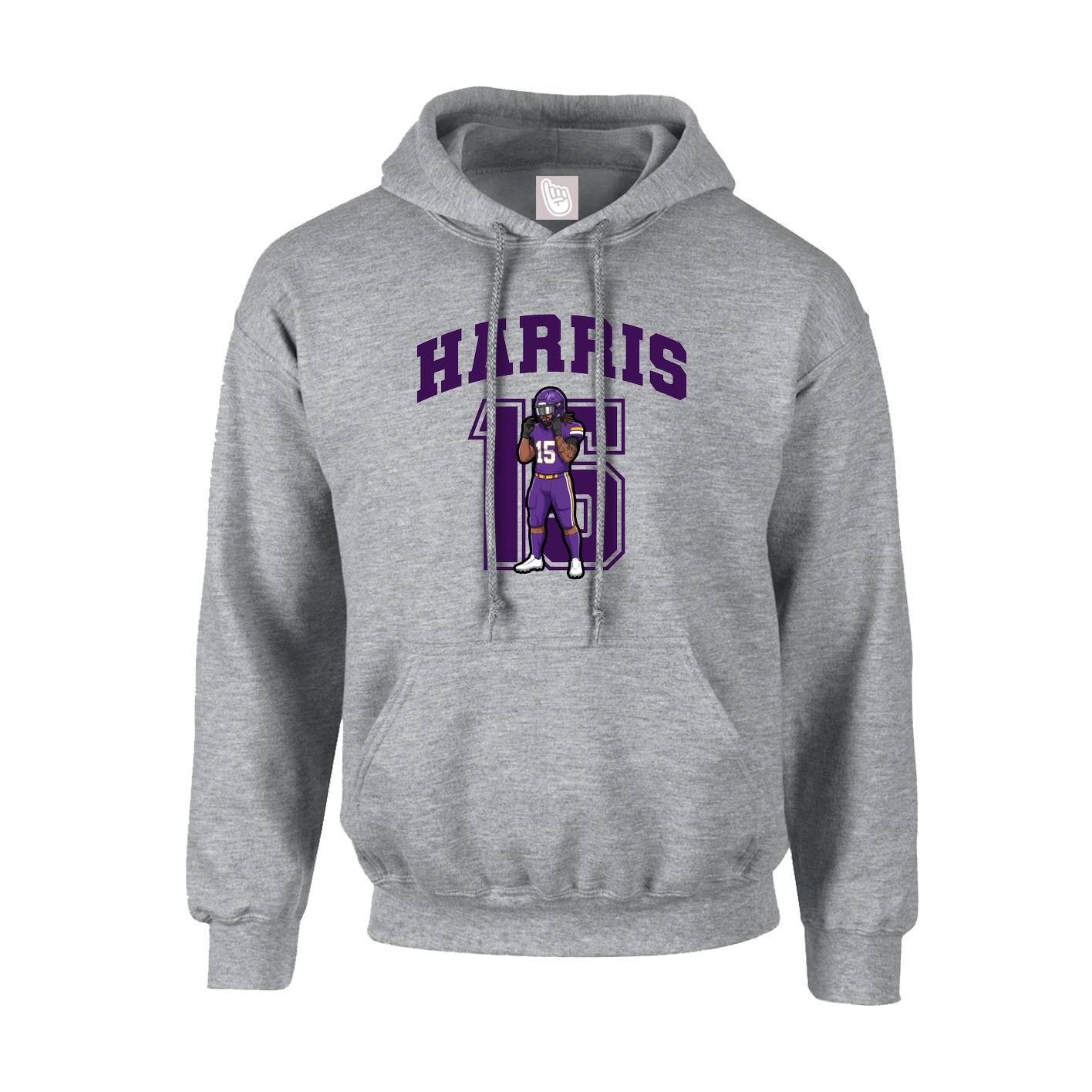 Hoodie — Number in Grey