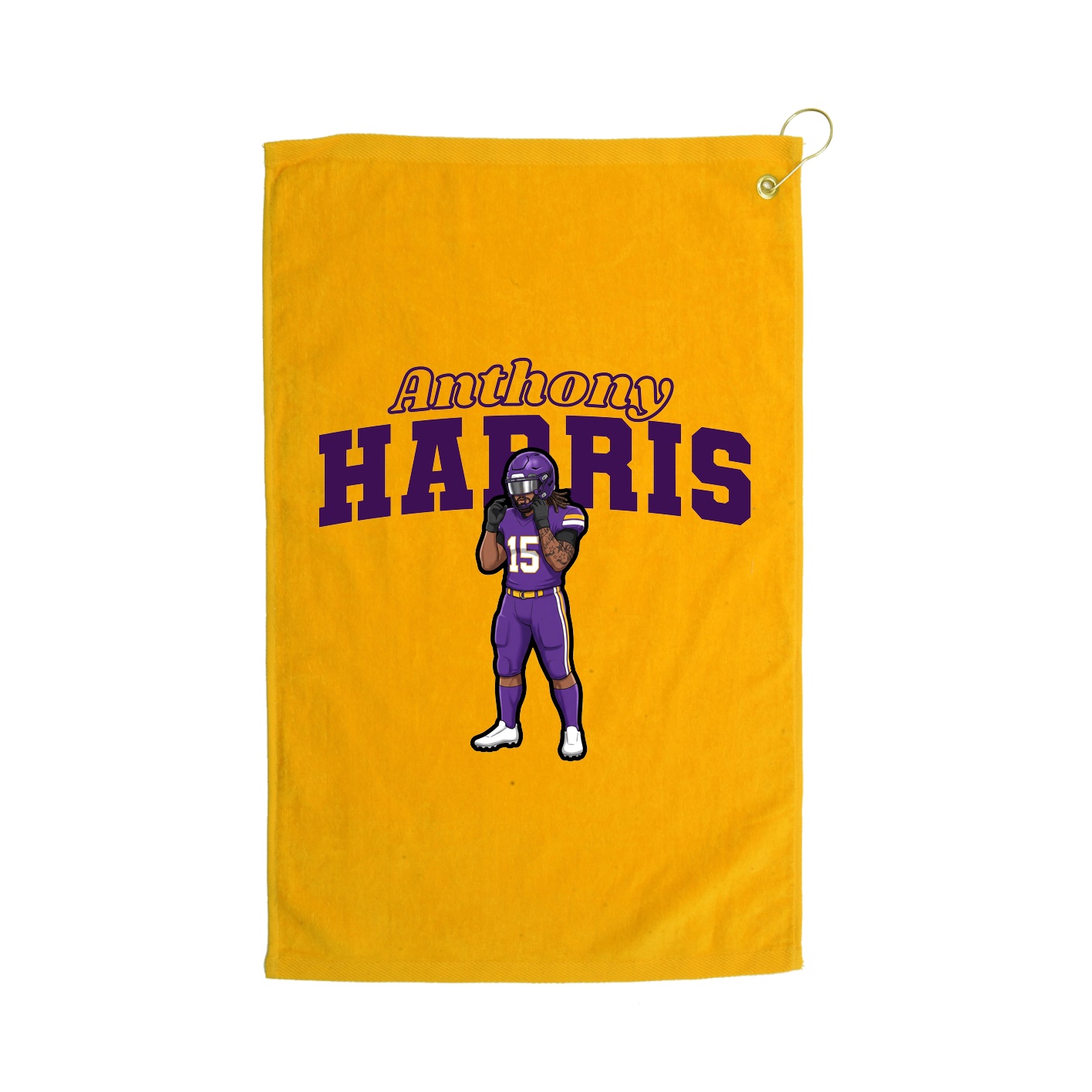 Golf Towel — Name Arch in Gold
