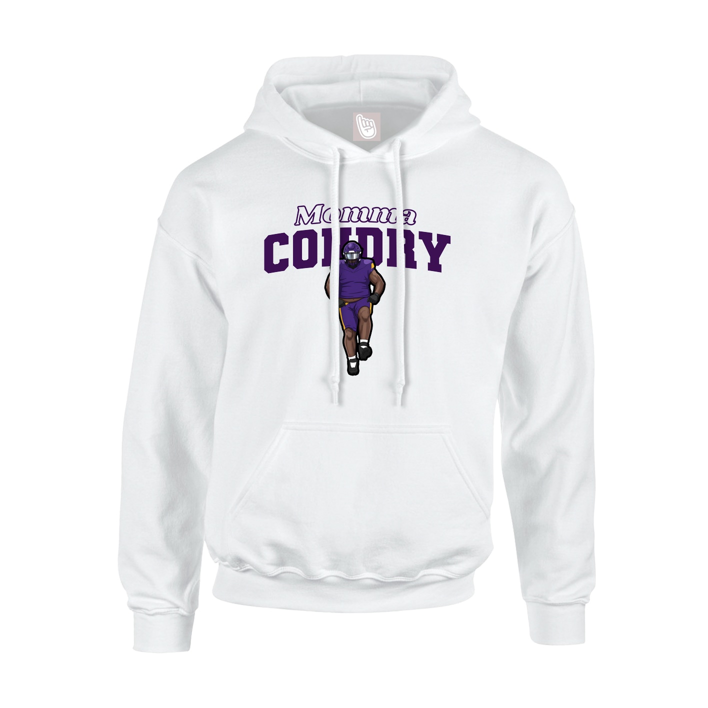 Youth Hoodie — Mothers Day Block in White
