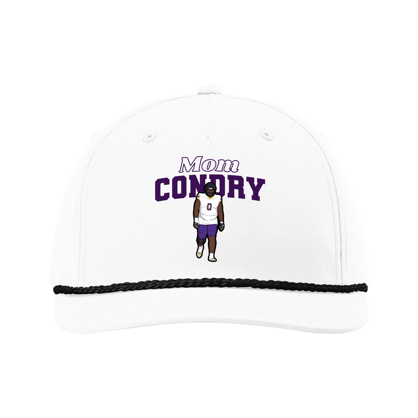 Five-Panel Classic Rope Cap — Mothers Day Block in White