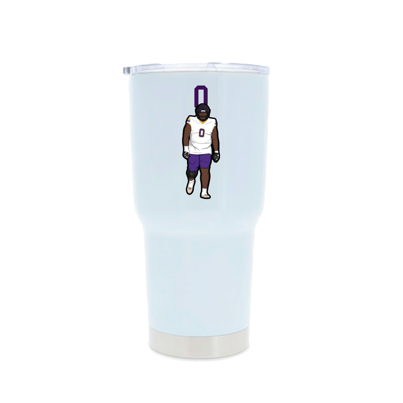 30oz Stainless Steel Tumbler — Number Top in White