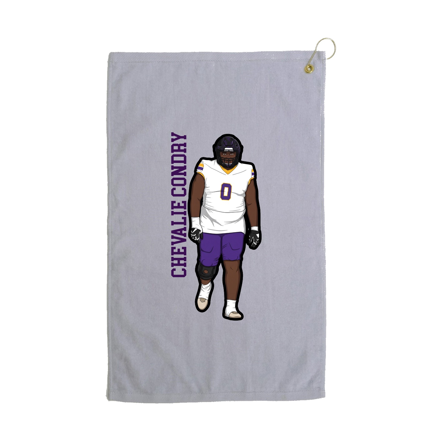 Golf Towel — Name Vertical in Grey